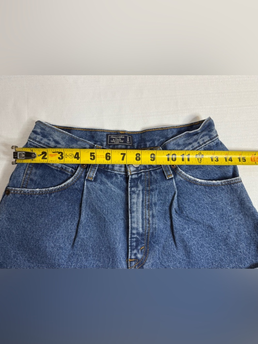 Abercrombie & Fitch Anne High Rise Denim Shorts Women’s Sz:00 - Picture 6 of 8